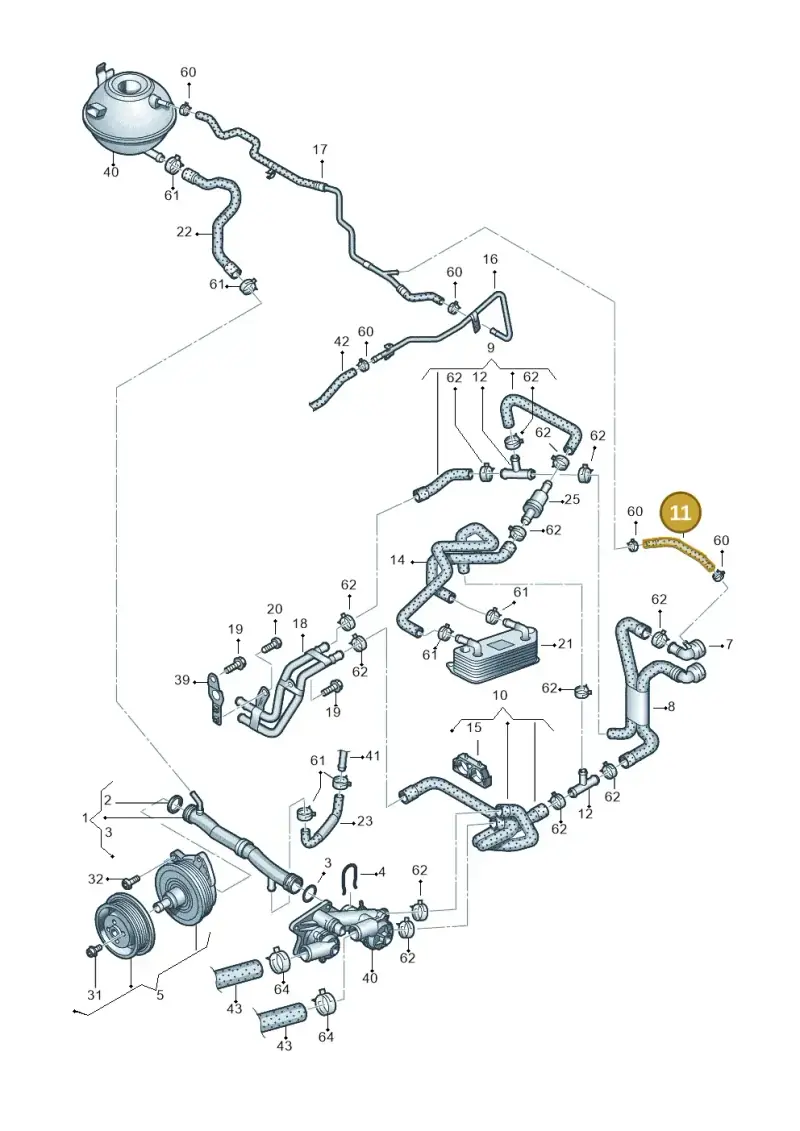 1K0121447CT — Volkswagen Jetta (2014-2017) diagram 625121160, position 11