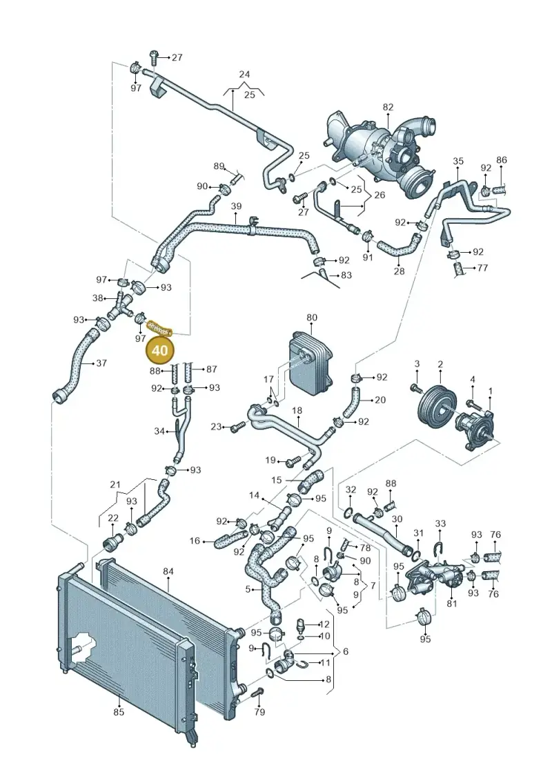 1K0121447EB — Volkswagen Scirocco 2.0 (2014-2017) diagram 625121130, position 40