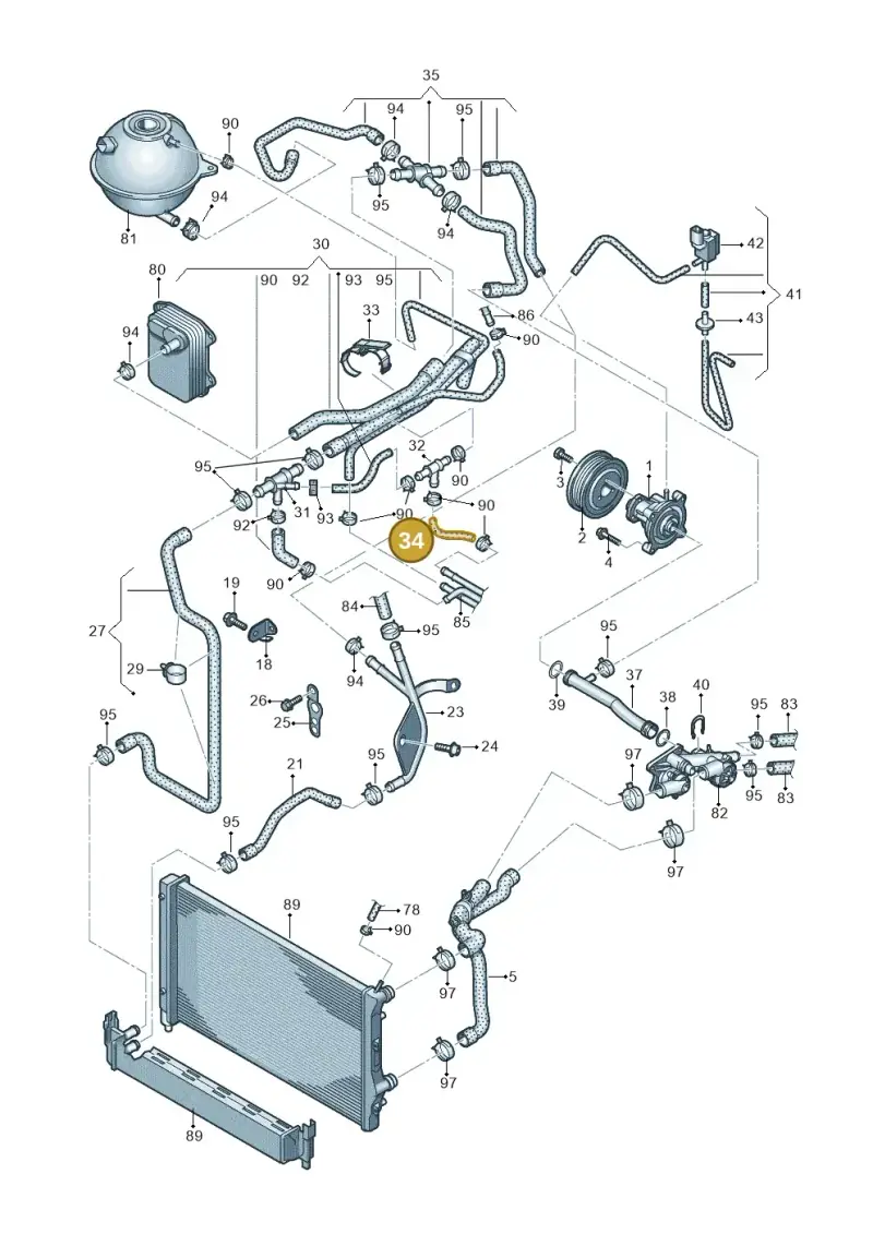 1K0121447EK — Volkswagen Polo 1.6 (2013-2022) diagram 766121160, position 34