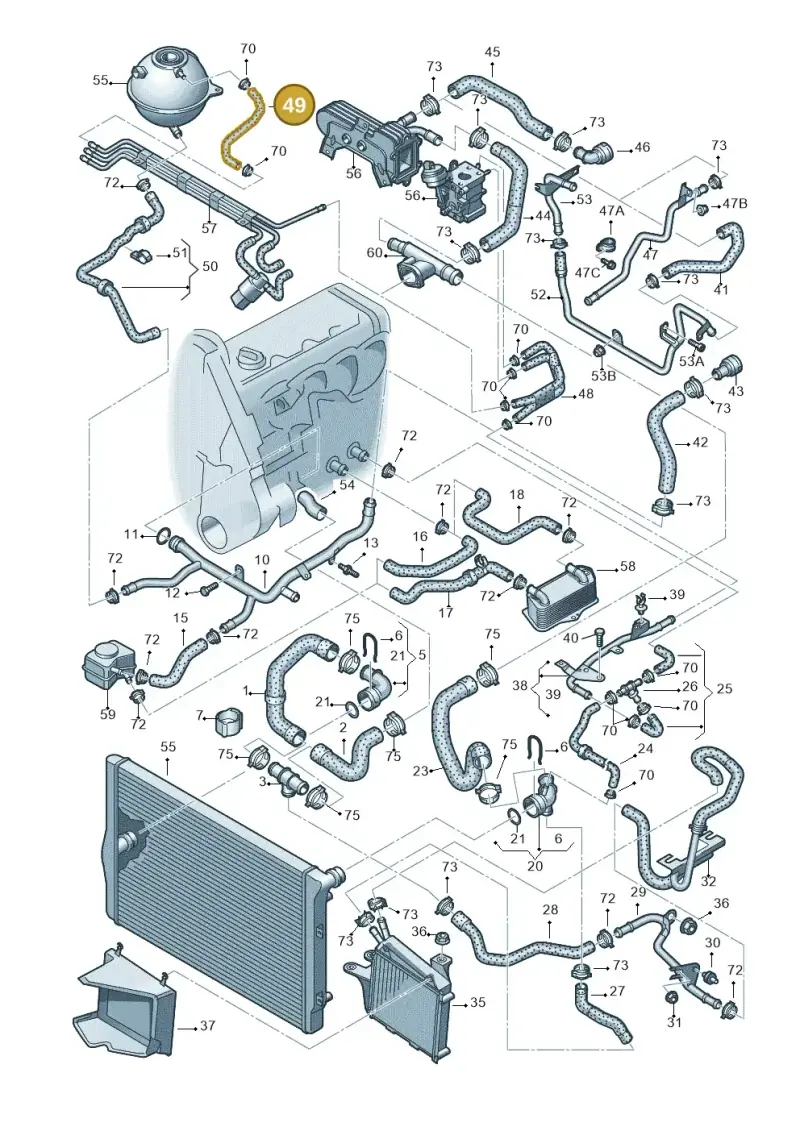 1K0121447S — Volkswagen Passat estate (2008-2011) diagram 460121450, position 49