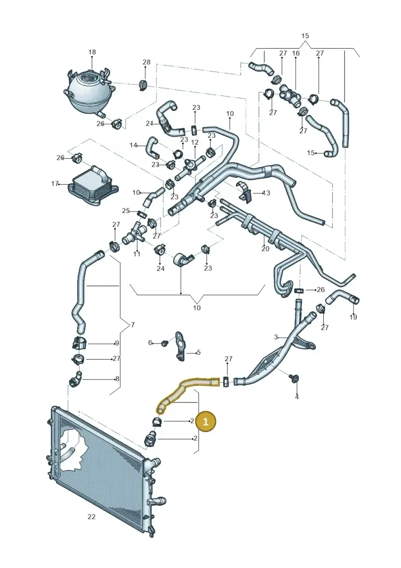 1K0122051GT — Volkswagen Beetle (2016-2019) diagram 801121050, position 1