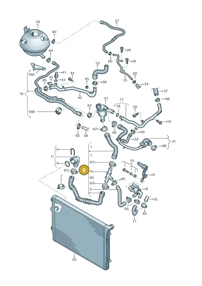 1K0122051HK — Volkswagen Caddy kombi (2015-2020) diagram 866121350, position 6