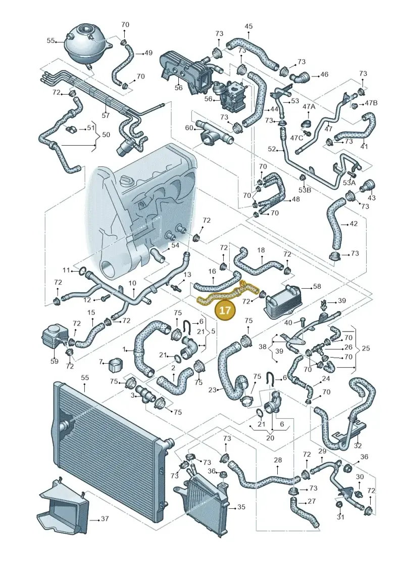 1K0122058E — Volkswagen Passat estate (2008-2011) diagram 460121450, position 17