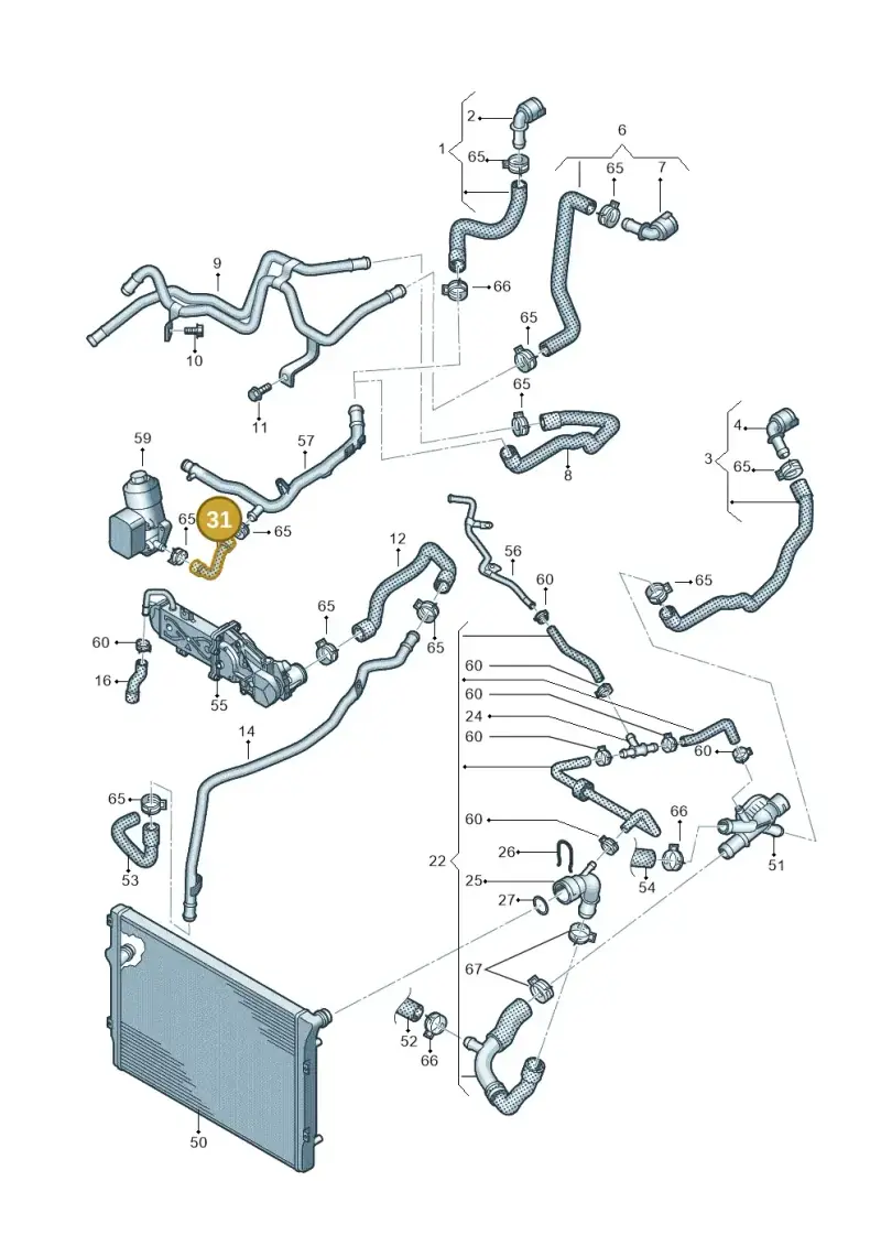 1K0122058L — Volkswagen Caddy kombi (2015-2020) diagram 866121360, position 31