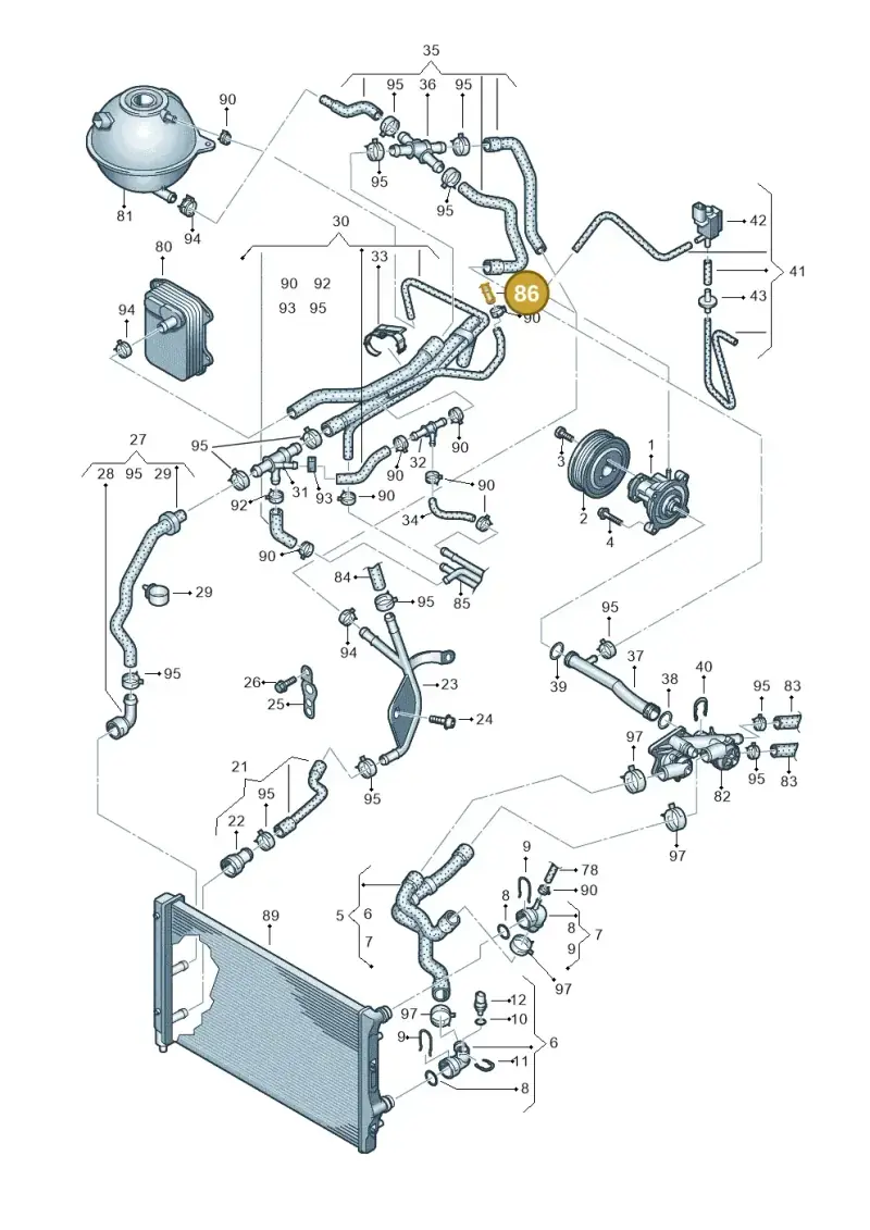 1K0122063P — Volkswagen New beetle (2011-2016) diagram 649121100, position 86