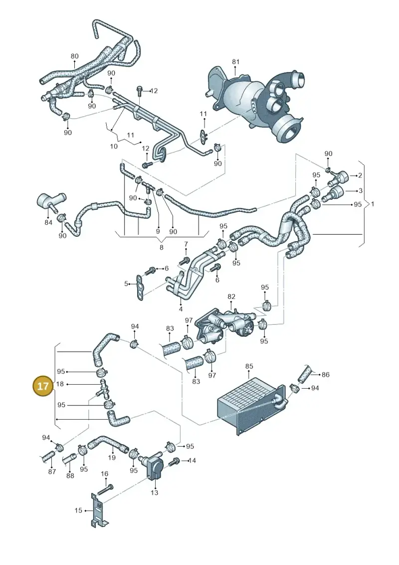 1K0122063P — Volkswagen Beetle (2016-2019) diagram 649121110, position 17