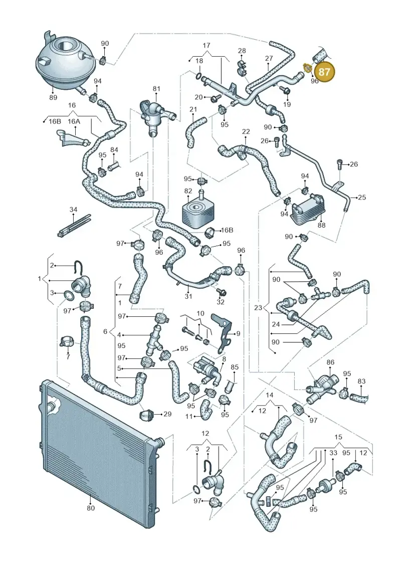 1K0122073GF — Volkswagen Jetta (2010-2014) diagram 650121620, position 87
