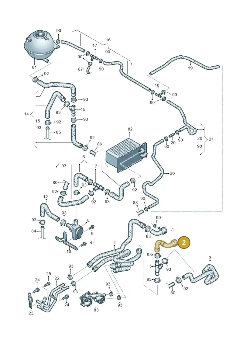 1K0122073GH — Volkswagen Jetta 1.6 (2014-2018) diagram 625121140, position 2