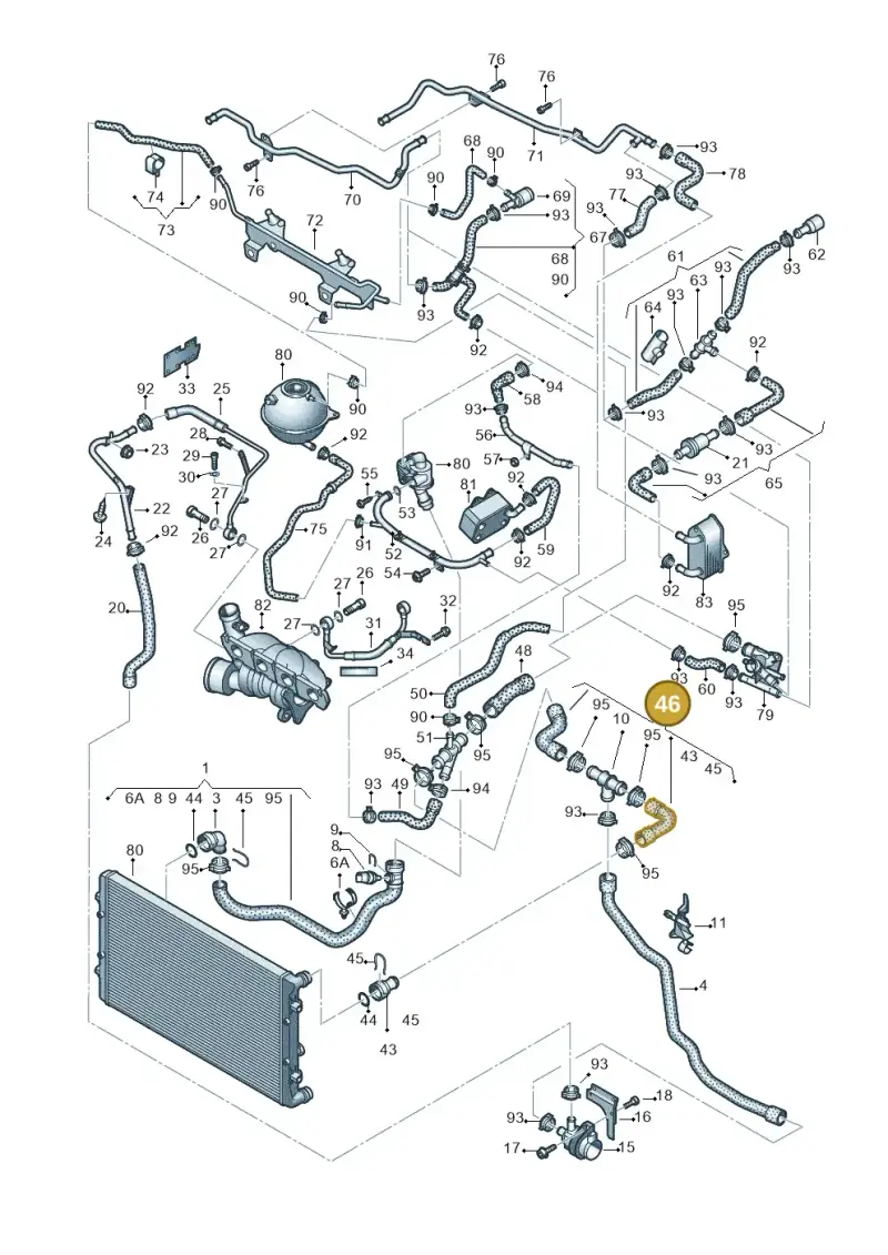 1K0122101DK — Volkswagen Jetta (2008-2011) diagram 625121300, position 46