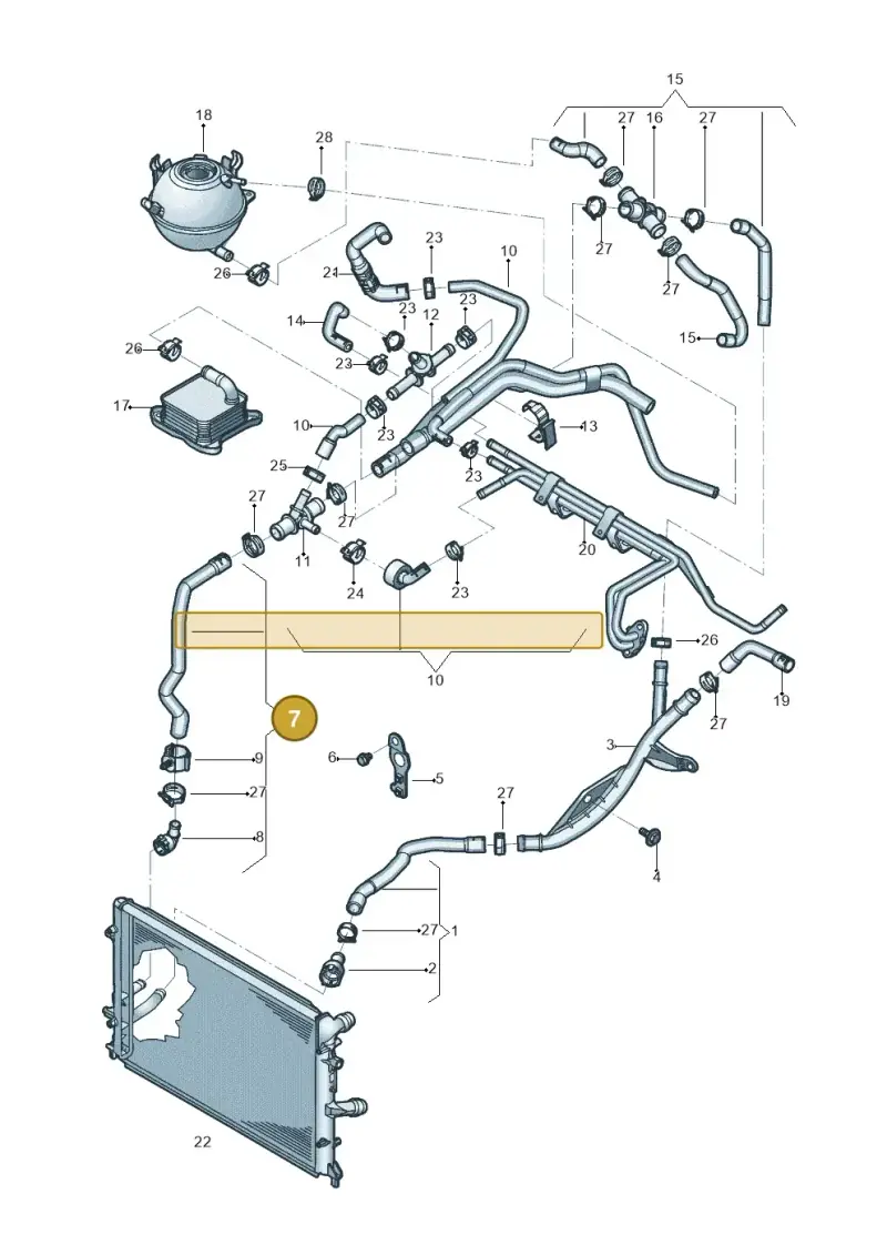 1K0122101KJ — Volkswagen Beetle (2016-2019) diagram 801121050, position 7