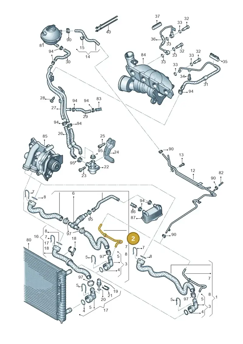 1K0122101KT — Volkswagen Eos BlueMotion (2010-2015) diagram 712121320, position 2