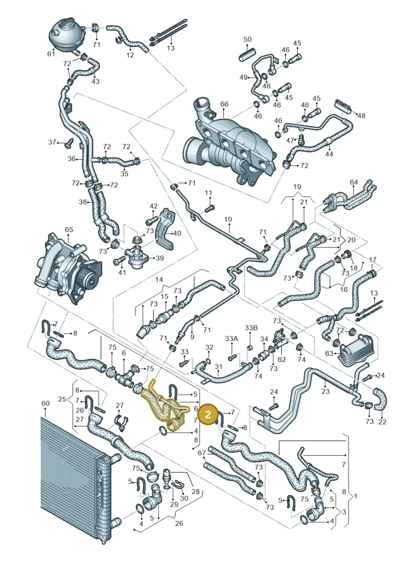 1K0122101KT — Volkswagen New beetle (2011-2016) diagram 412121640, position 2