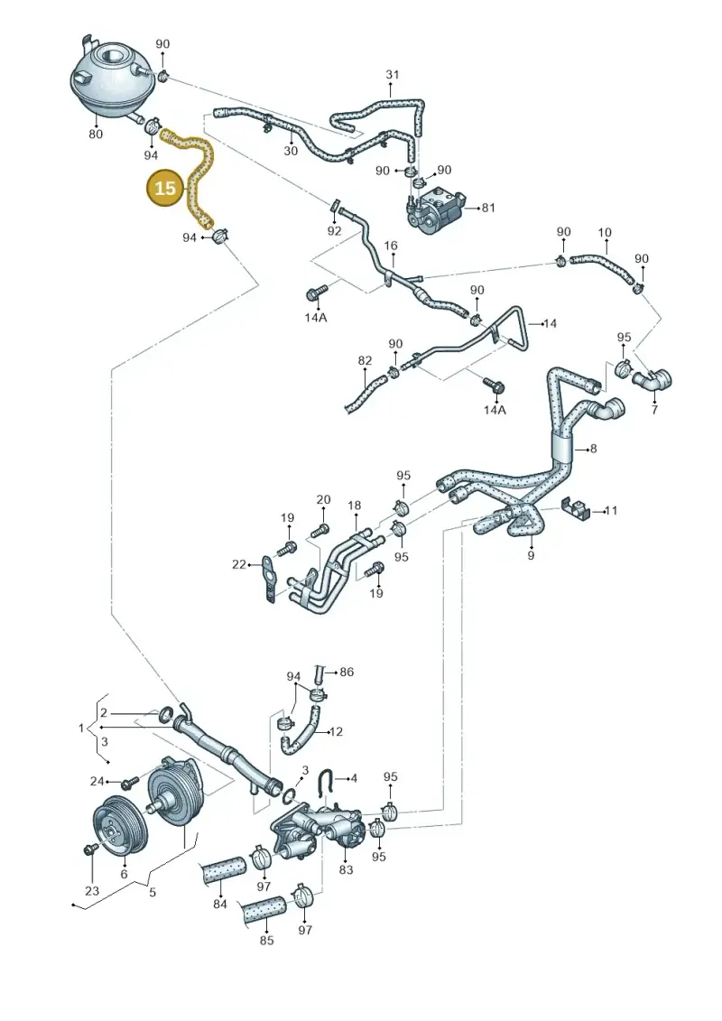 1K0122109BC — Volkswagen Touran 2.0 (2010-2015) diagram 658121170, position 15