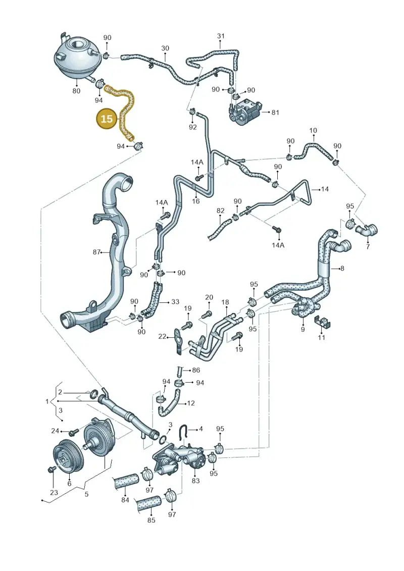 1K0122109BC — Volkswagen Touran 2.0 (2010-2015) diagram 694121180, position 15