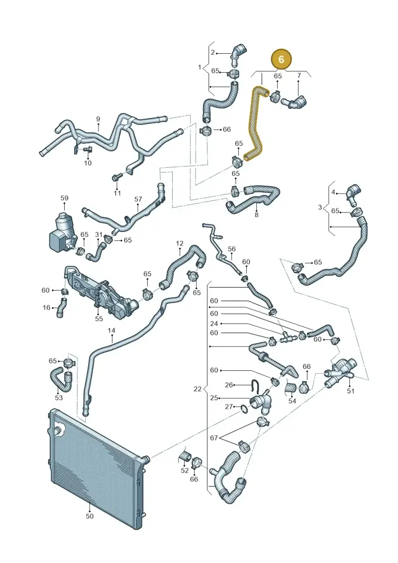 1K0122157JJ — Volkswagen Jetta (2014-2017) diagram 866121360, position 6