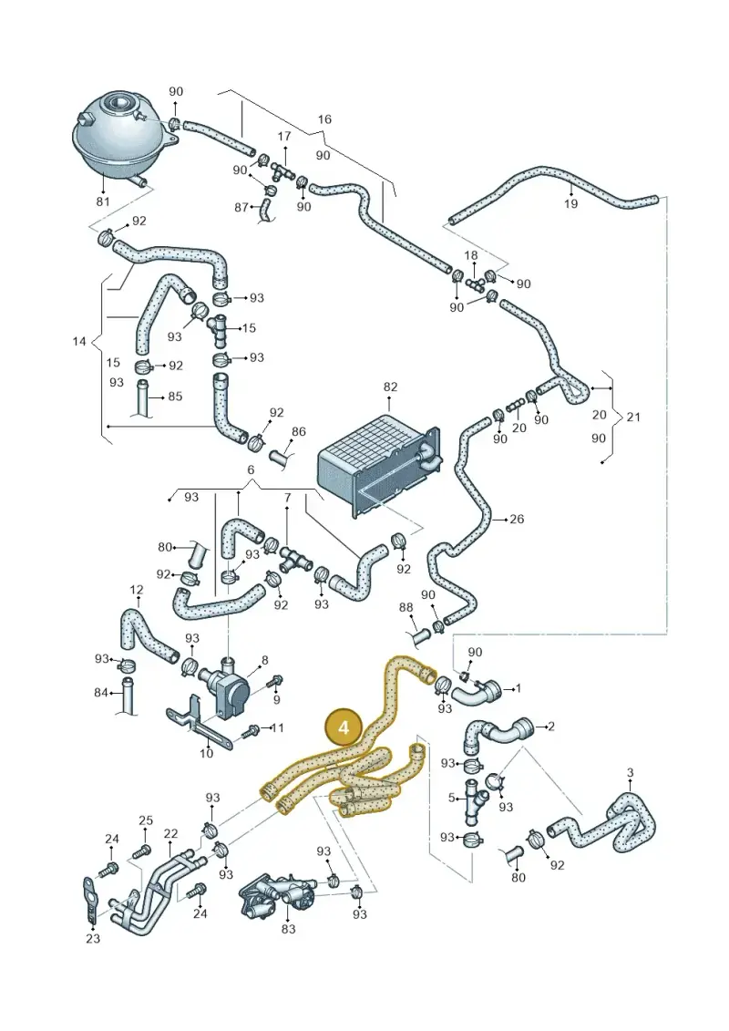 1K0122157JP — Volkswagen Jetta (2014-2017) diagram 625121140, position 4