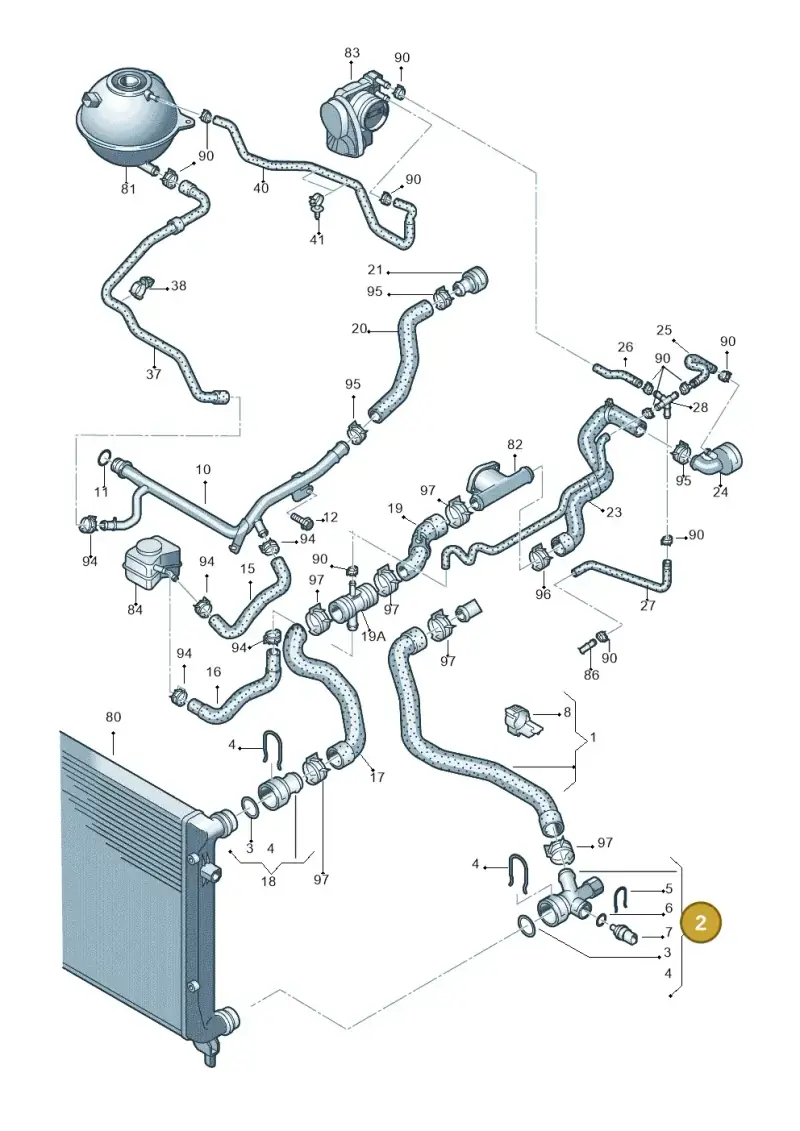 1K0122291AE — Volkswagen Caddy Maxi Kombi (2010-2015) diagram 690121200, position 2