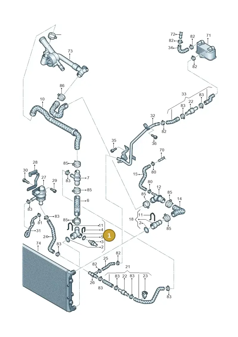 1K0122291AE — Volkswagen Passat CC (2011-2016) diagram 702121330, position 1