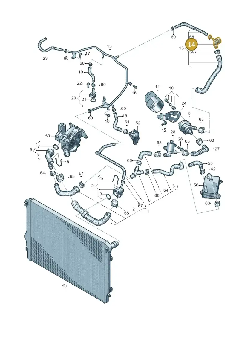 1K0122291AF — Volkswagen Arteon (2017-2023) diagram 828121030, position 14