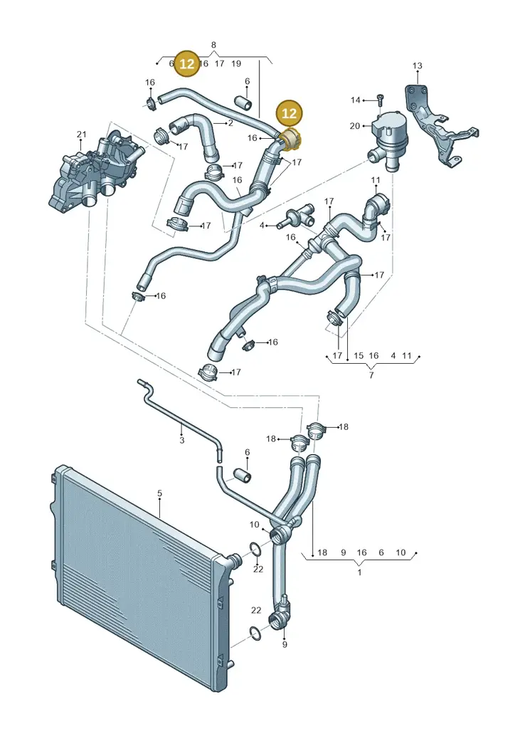 1K0122291AL — Volkswagen Jetta (2014-2017) diagram 692121100, position 12