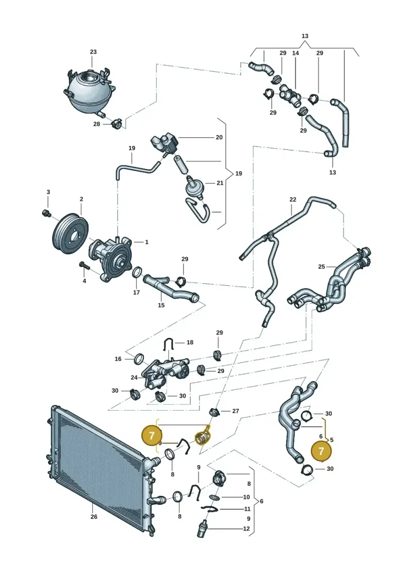 1K0122291BQ — Volkswagen Beetle (2016-2019) diagram 801121051, position 7