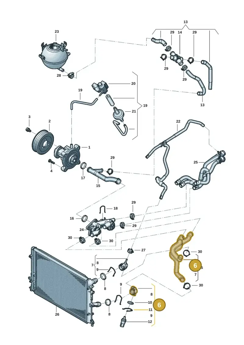 1K0122291CE — Volkswagen Beetle (2016-2019) diagram 801121051, position 6