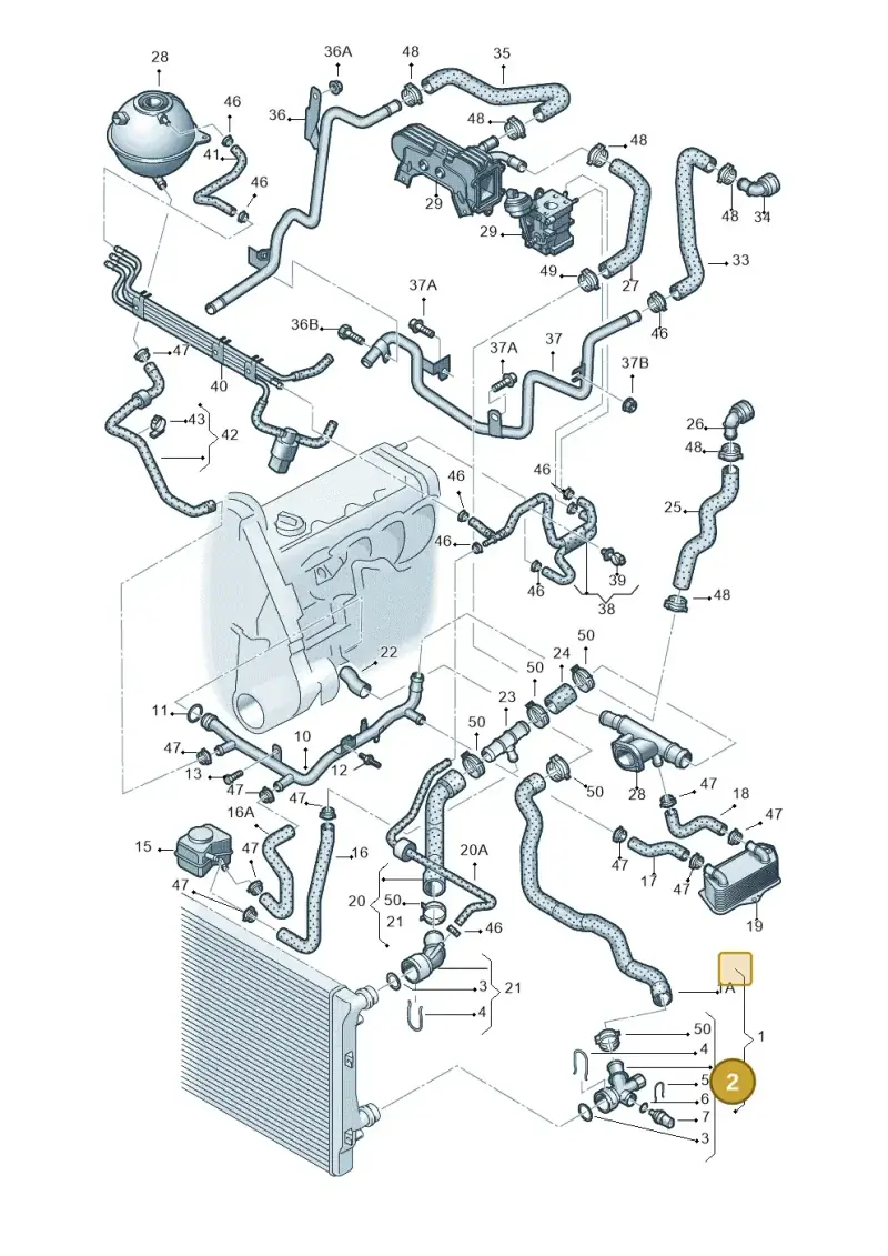 1K0122291P — Volkswagen TOURAN (2003-2005) diagram 409121400, position 2