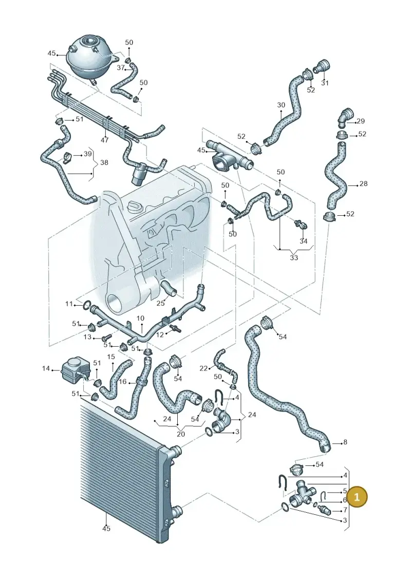 1K0122291P — Volkswagen CADDY (2004-) diagram 443121400, position 1