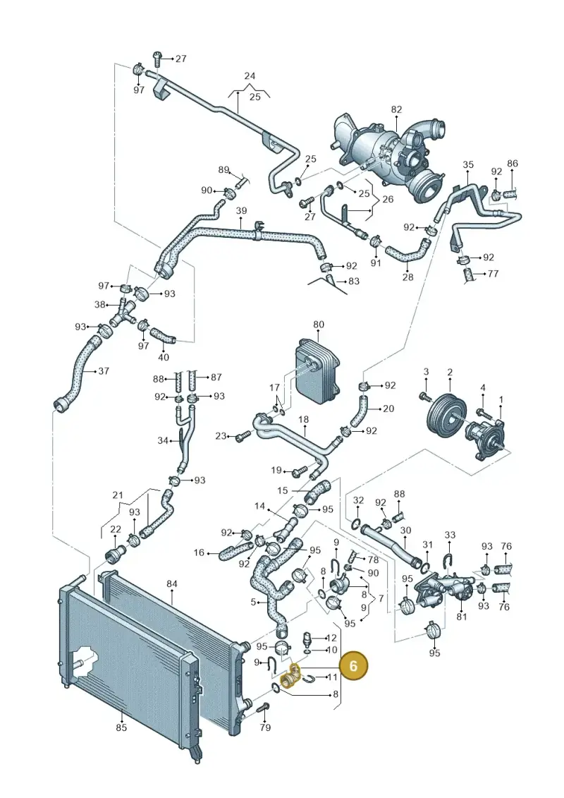 1K0122291P — Volkswagen GOLF VARIANT           07> (2007-) diagram 625121130, position 6