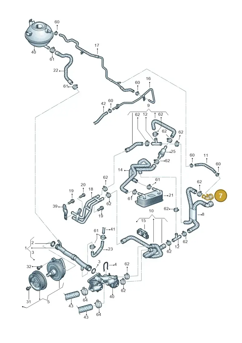 1K0122291R — Volkswagen Jetta (2013-2014) diagram 625121160, position 7