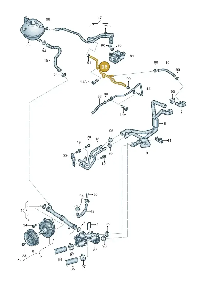1K0122447HT — Volkswagen Golf Plus (2011-2014) diagram 656121170, position 16