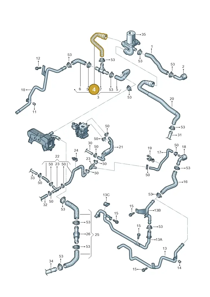 1K0122449H — Volkswagen Jetta Vagon 08> (2008-) diagram 420121410, position 4
