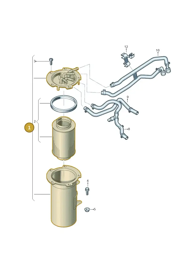 1K0127400F — Volkswagen Golf 2.0 (2008-2011) diagram 649127200, position 1