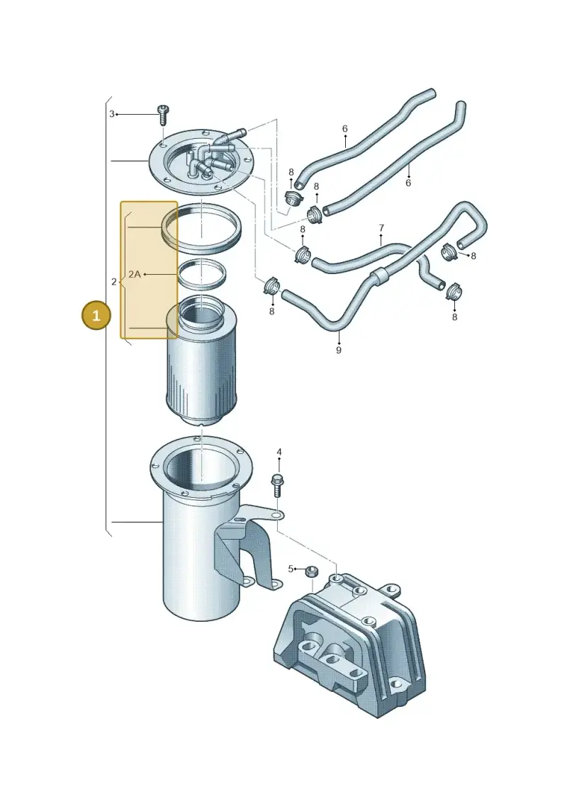 1K0127400K — Volkswagen Jetta variant (2009-2014) diagram 634127200, position 1