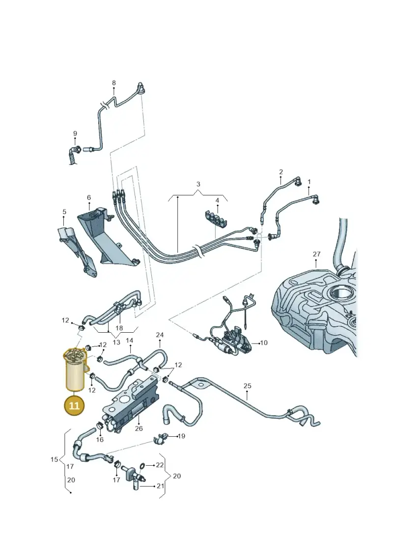 1K0127400K — Volkswagen Jetta (2008-2011) diagram 645201250, position 11