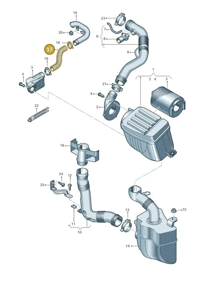 1K0129087B — Volkswagen Golf estate (2009-2013) diagram 409129200, position 17