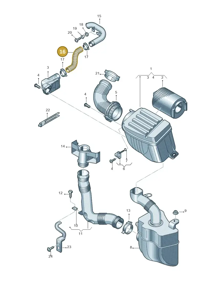 1K0129087B — Volkswagen JETTA                  06> (2006-) diagram 420129700, position 16