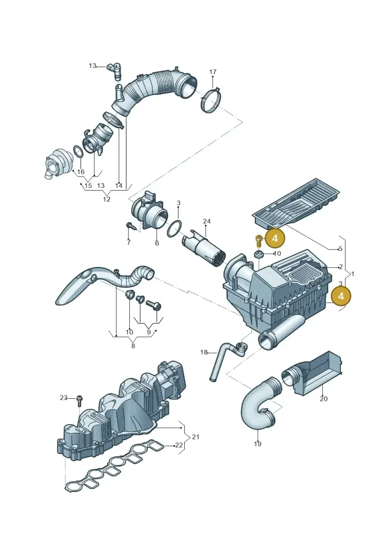 1K0129381 — Volkswagen Jetta (2014-2017) diagram 684129400, position 4