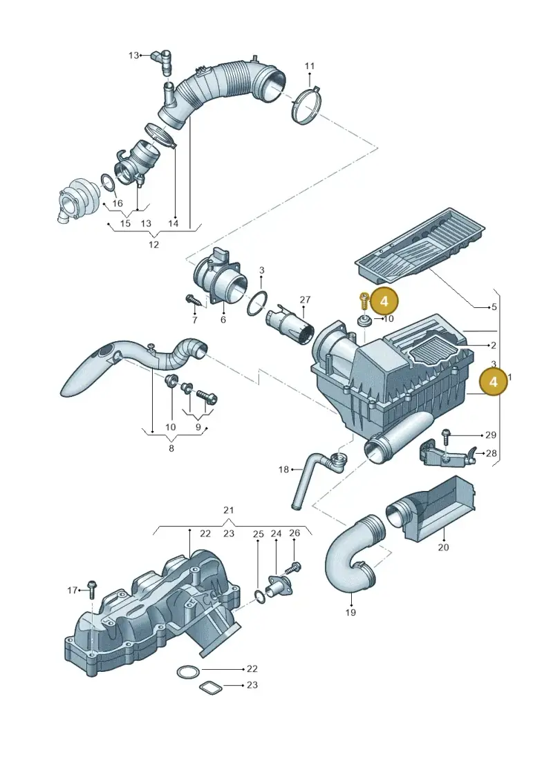 1K0129381 — Volkswagen Caddy kombi (2015-2020) diagram 694129050, position 4