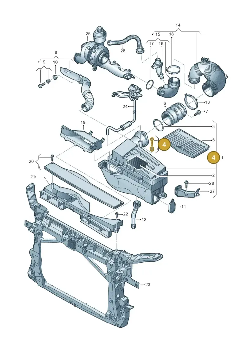 1K0129381 — Volkswagen Caddy kombi (2015-2020) diagram 866129250, position 4