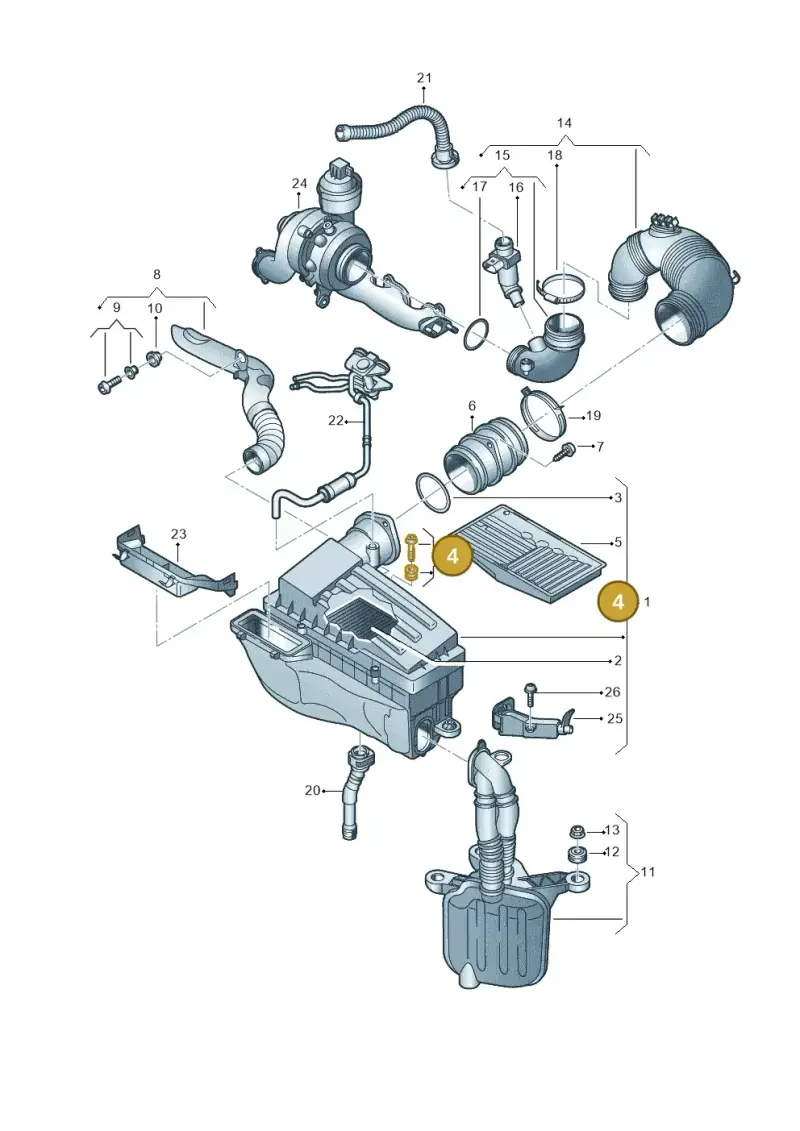1K0129381 — Volkswagen Beetle (2016-2019) diagram 786129250, position 4
