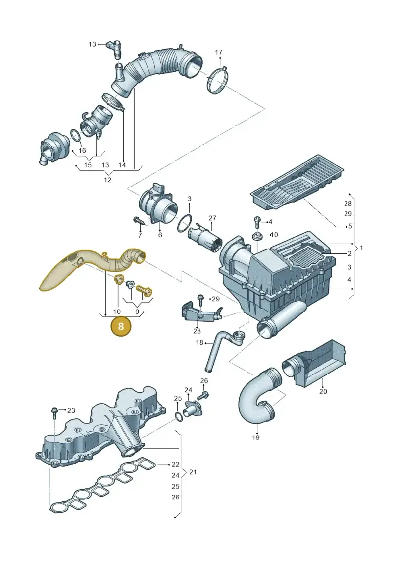 1K0129565AE — Volkswagen New beetle (2011-2016) diagram 737129410, position 8
