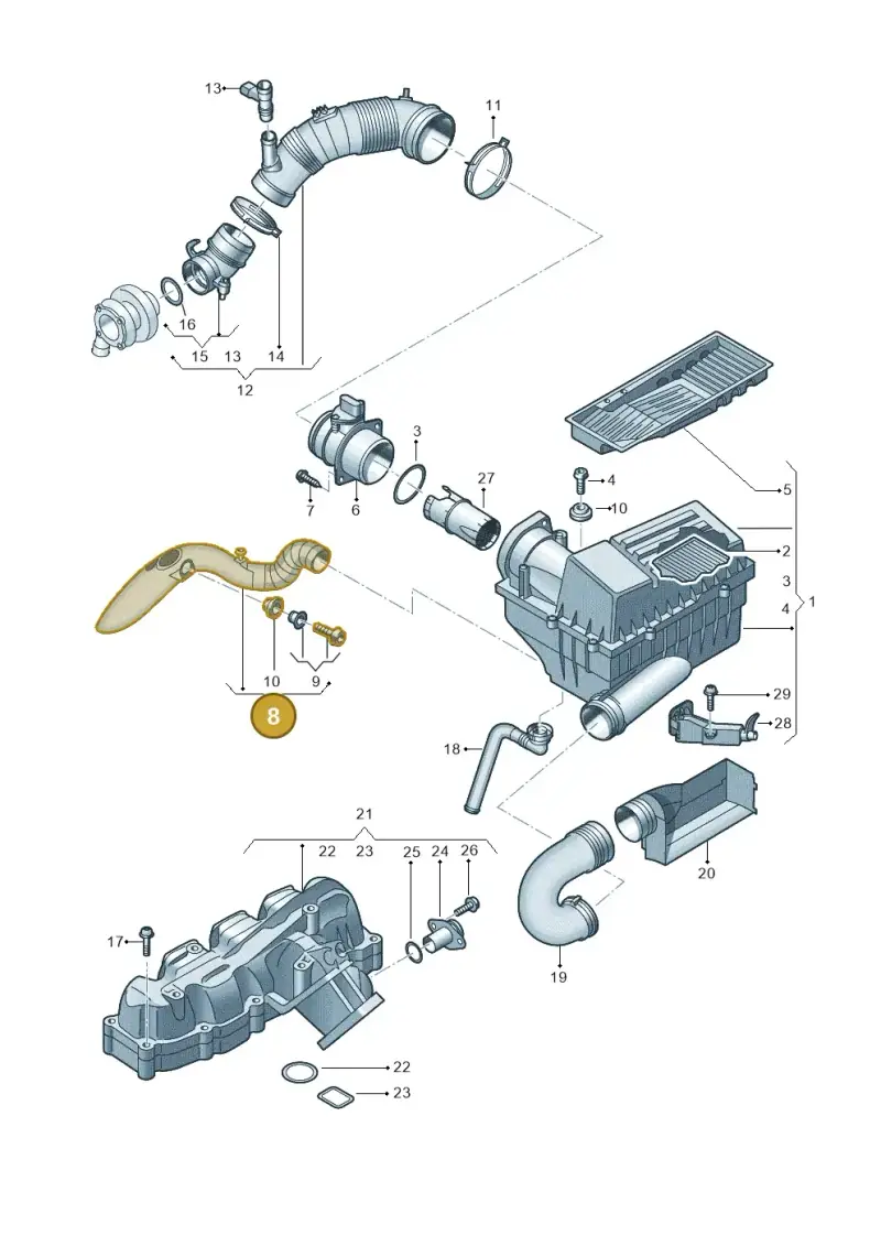 1K0129565AE — Volkswagen Caddy kombi (2015-2020) diagram 694129050, position 8