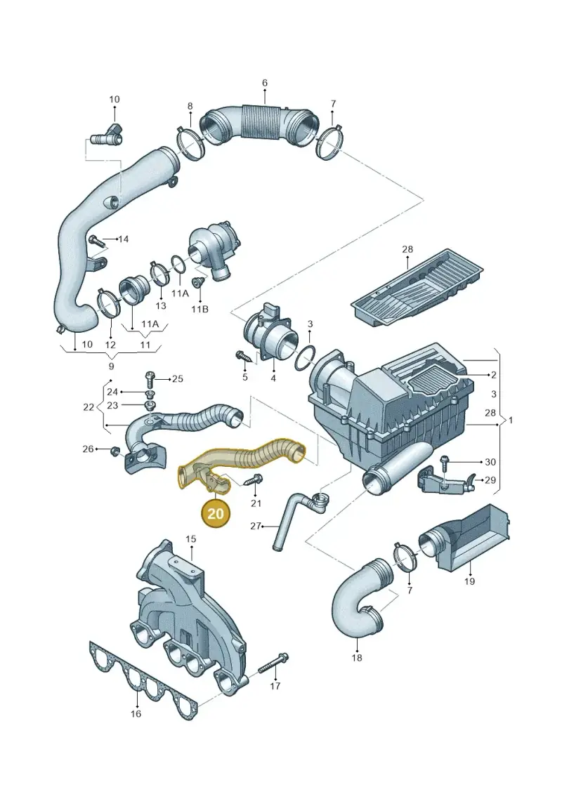 1K0129565C — Volkswagen Touran 1.9 (2008-2010) diagram 460129030, position 20