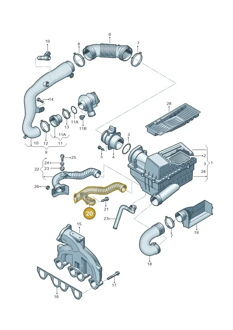 1K0129565C — Volkswagen Jetta Vagon            08> (2008-) diagram 460129300, position 20