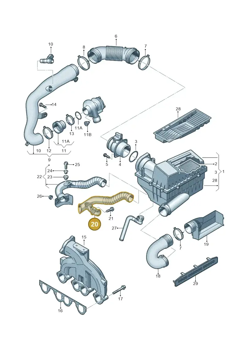 1K0129565C — Volkswagen Passat estate (2008-2011) diagram 656129300, position 20
