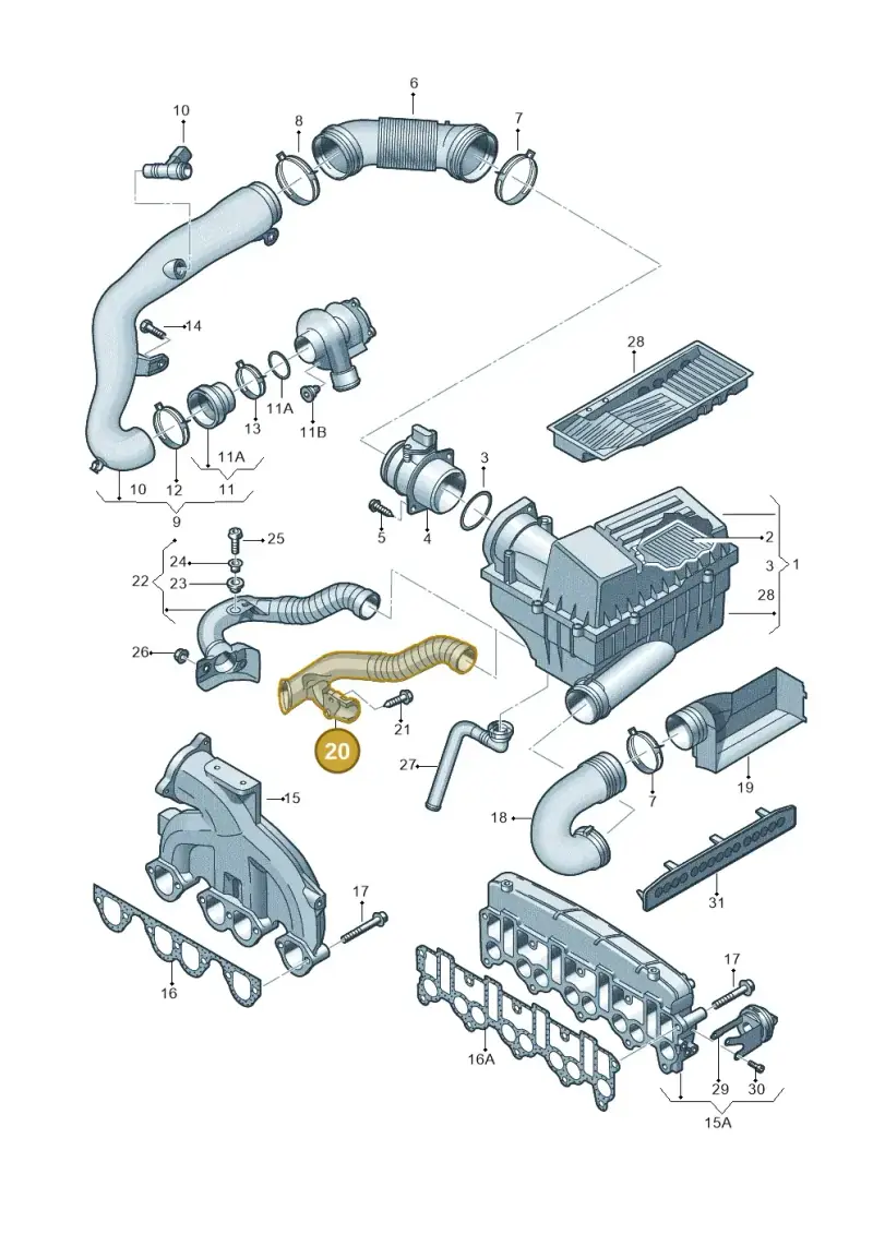 1K0129565C — Volkswagen Passat estate (2008-2011) diagram 656129500, position 20
