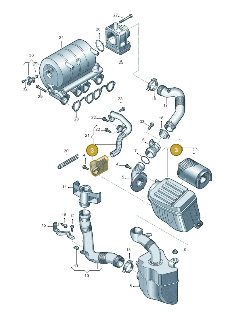 1K0129594 — Volkswagen Caddy panel van (2008-2010) diagram 443129350, position 3