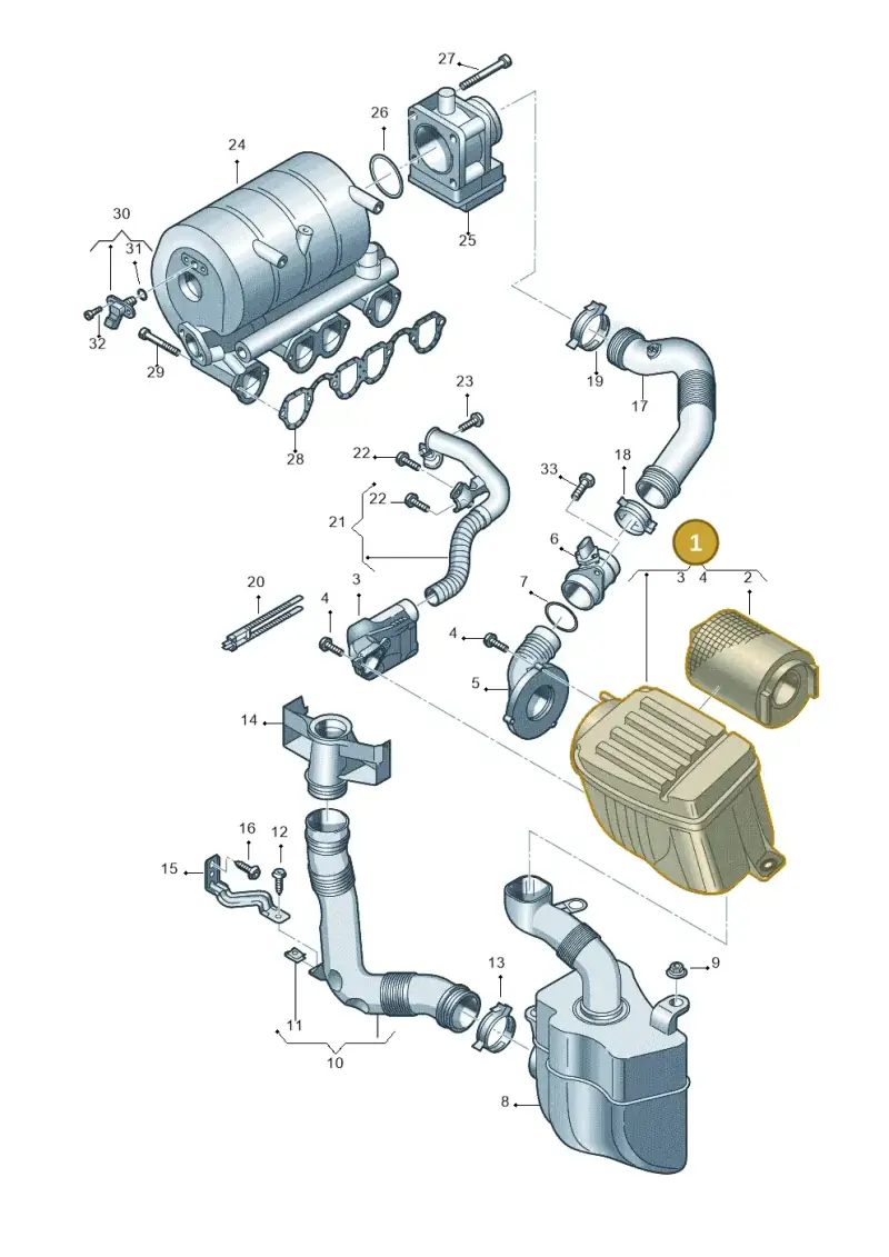 1K0129607C — Volkswagen Caddy panel van (2008-2010) diagram 443129350, position 1
