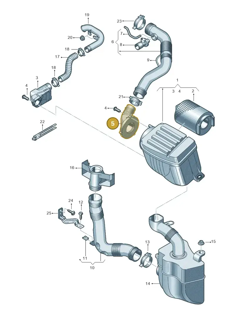 1K0129610B — Volkswagen Golf estate (2009-2013) diagram 409129200, position 5